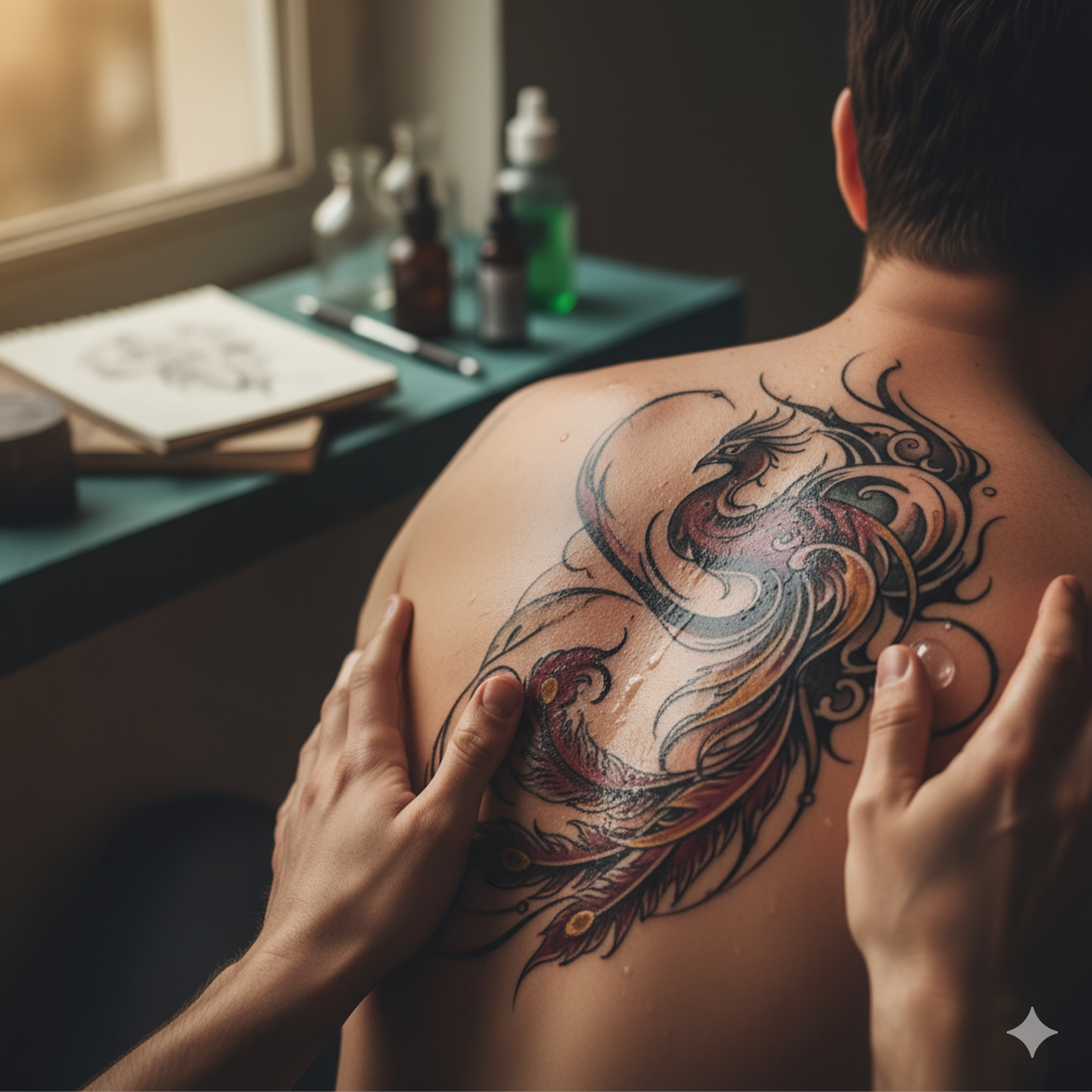 Detalle de sanación Marea Tattoo